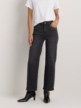 Quince Studded Relaxed Straight Jeans